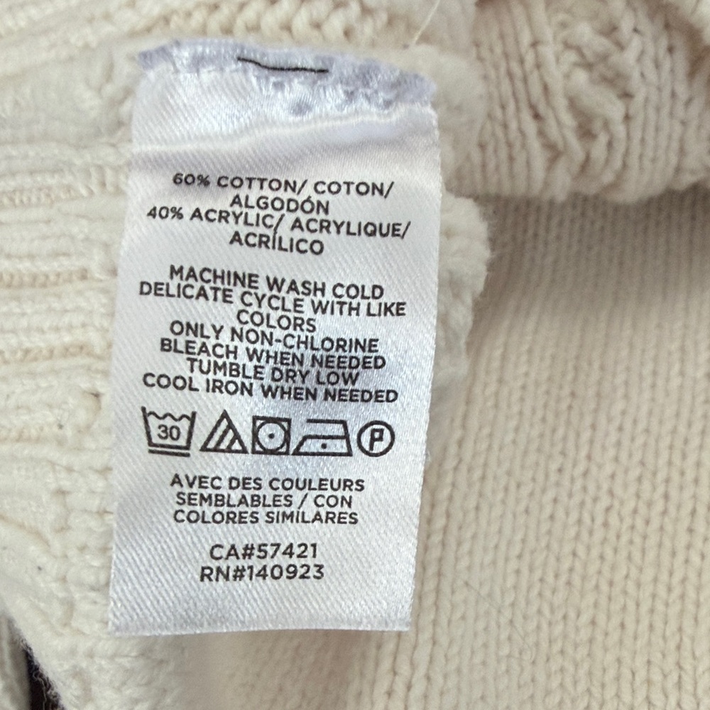 LOFT Cream Ruffle Shoulder Sweater - Picture 3 of 6